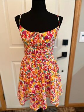 Princess Polly Barrett floral fit & flare mini dress. Size 4